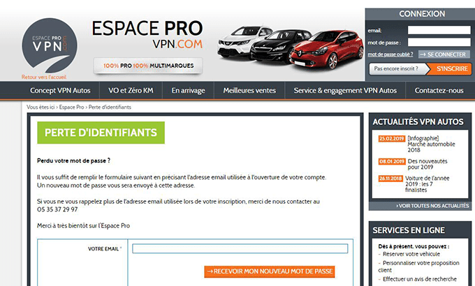 Centrale d'achat de voitures professionnelles VPN VPN