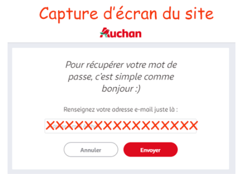 SOS mot de passe Auchan