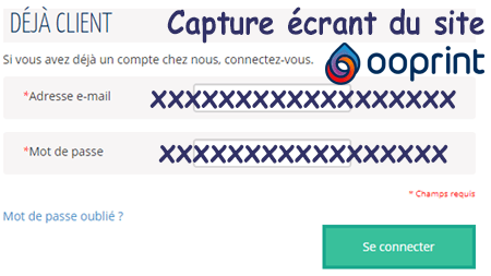 Se connecter au compte Ooprint.fr