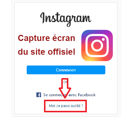 Réinitialiser son mot de passe oublié sur le site officiel Instagram.