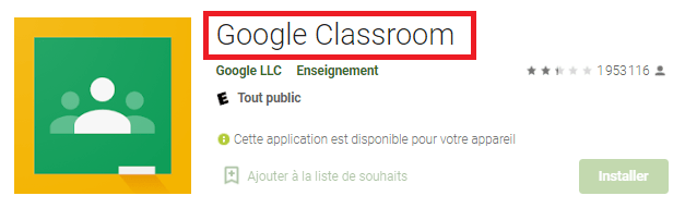 télécharger l'application Classroom Google