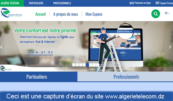 Algérie Télécom Inscription espace client particulier 