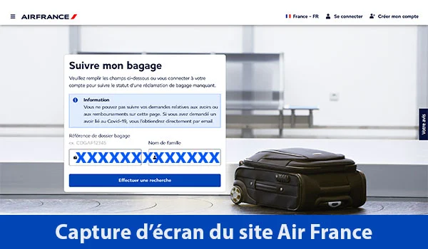 Suivi de bagage Air France en ligne