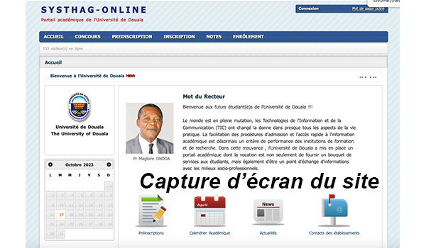 Accès systhag-online Université de Douala