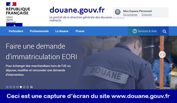 www.douane.gouv.fr : Connexion à mon compte en ligne
