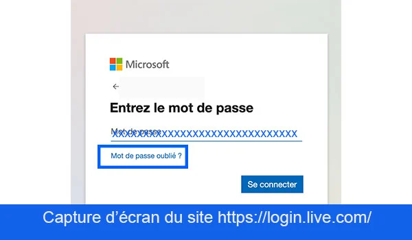 Comment trouver le mot de passe de mon compte Microsoft ?