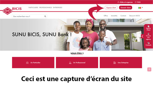 S'identifier à mon compte MY BICIS Sénégal (autrefois BICIS Net) en ligne