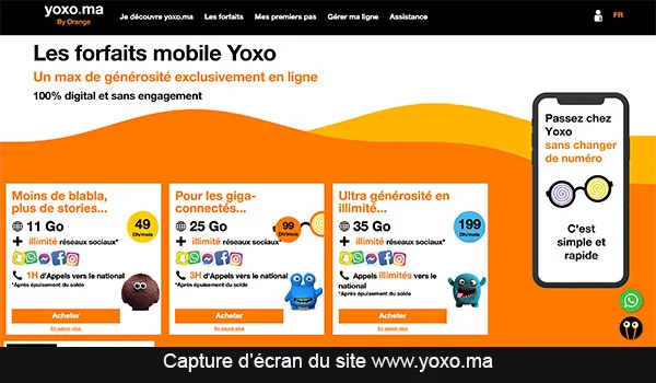 Se rendre sur le site officiel www.yoxo.ma